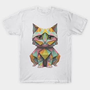 Cute Origami Cat T-Shirt